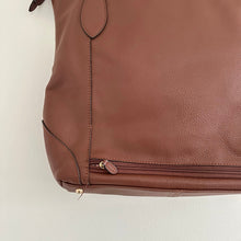 Load image into Gallery viewer, Lodis Leather Zip Around Double Handle Strap Tote Bag Brown
