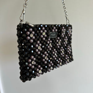 Kate Spade Purl Flower Beaded Purl Mini Shoulder Bag Black NWT