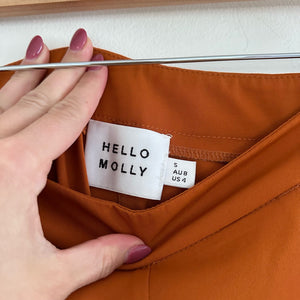 Hello Molly So Automatic High Rise Wide Leg Casual Pants Rust Brown S