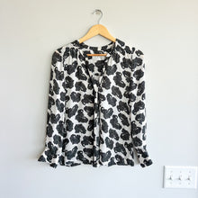 Load image into Gallery viewer, A.L.C Silk Paisley Print Button Up Blouse Black White
