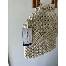 Load image into Gallery viewer, Tommy Bahama Macrame Wooden Top Handle Bag Cream NEW
