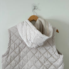 Load image into Gallery viewer, Nikki Jones Montreal Spring 24 Collection Hooded Mid-Length Quilted Vest Cream M
