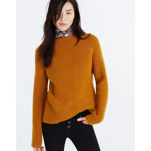 Load image into Gallery viewer, Madewell Northfield Mock Neck Ribbed Knit Pullover Sweater Brown XS

