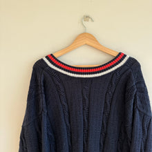 Load image into Gallery viewer, Vintage Best American Clothing Co. Cable-Knit Button Front Cardigan Blue M
