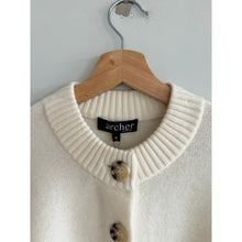 Load image into Gallery viewer, Archer Nina Cashmere Crew Neck Button Front Cardigan Cream M NWT
