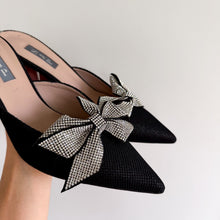 Load image into Gallery viewer, SJP by Sarah Jessica Parker Paley Grand Glitter Bow Mules 40 NEW
