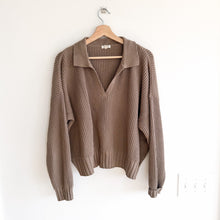 Load image into Gallery viewer, Splendid x Cella Jane Blog Ribbed Knit Collared Pullover Sweater Brown M
