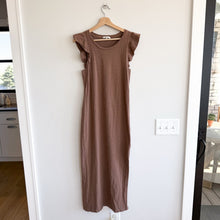 Load image into Gallery viewer, Z Supply Blakely Slub Ruffles Cap Sleeve Midi Dress Brown XS
