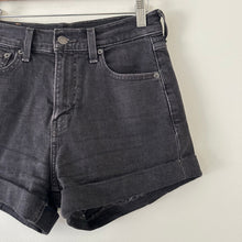 Load image into Gallery viewer, Levis Cuffed Dark Wash Mid Rise Casual Denim Shorts Black 25
