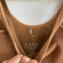 Load image into Gallery viewer, Free People Movement Happiness Runs Ribbed Cropped Tank Brown XS/S
