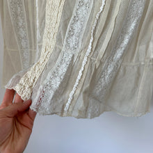 Load image into Gallery viewer, Anthropologie TINY Rosewood Sheer Lace Crochet Sleeveless Mock Neck Blouse M
