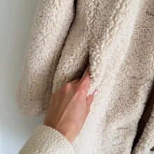 Load image into Gallery viewer, J. Crew Teddy Sherpa Lady Button Front Mid-Length Winter Coat Cream S NWT
