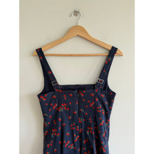 Load image into Gallery viewer, Abercrombie &amp; Fitch Strawberry Print Sleeveless Midi Dress Blue M Tall NWT
