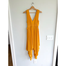 Load image into Gallery viewer, BCBGMAXAZRIA Sleeveless Handkerchief Hem V-Neck Mini Dress Yellow XS

