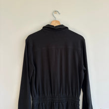 Load image into Gallery viewer, Evereve Myra Long Sleeve Zip Front Collared Jumpsuit Black L
