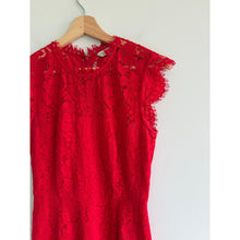 Load image into Gallery viewer, Rachel Zoe Suzette Floral Lace Cap Sleeve Mini Sheath Dress Red 4
