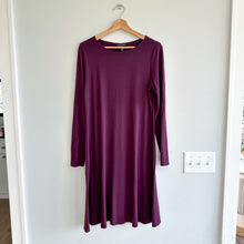 Load image into Gallery viewer, Eileen Fisher Stretch Tencel Jersey 3/4 Sleeve Midi Dress Wine S
