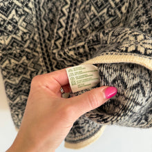 Load image into Gallery viewer, Vintage Norwear Irish Wool Fair Isle Crew Neck Pullover Sweater Black Cream S
