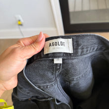 Load image into Gallery viewer, Agolde Lana Mid Rise Button-Fly Front Denim Straight Jeans Black 29

