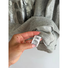Load image into Gallery viewer, Lauren Moshi Cashmere Lip Graphic Knit Pullover Sweater Gray Silver XL
