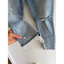 Load image into Gallery viewer, KUT From The Kloth Distressed Denim Button-Fly High Rise Straight Jeans Blue 0

