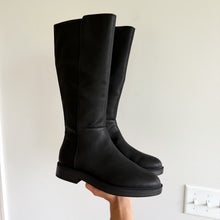 Load image into Gallery viewer, Aerosoles Prue Tall Faux Leather Low Block Heel Boots Black 8.5 NEW
