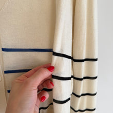 Load image into Gallery viewer, Boy. Band of Outsiders Silk Cashmere Blend Striped Cardigan Sweater Cream M

