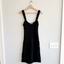 Load image into Gallery viewer, Abercrombie &amp; Fitch 100% Cotton Crochet Scalloped Sleeveless Mini Dress Black ST
