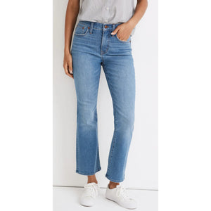 Madewell Cali Demi Boot High Rise Cropped Denim Jeans Light Wash 27T