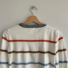 Load image into Gallery viewer, Faherty Cashmere Blend Surf Stripe Sweater In Ivory Surf XS
