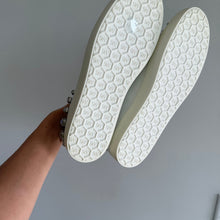 Load image into Gallery viewer, Stuart Weitzman Goldie Shine Embellished Convertible Sneakers White Silver 8
