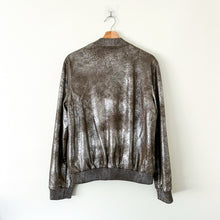 Load image into Gallery viewer, NWT Dolce Cabo Soft Metallic Zip Up Bomber Army Jacket M
