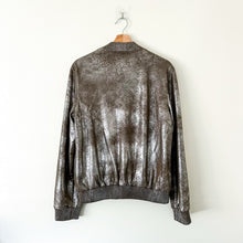 Load image into Gallery viewer, Dolce Cabo Soft Metallic Zip Up Bomber Army Jacket M
