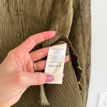 Load image into Gallery viewer, Free People Next Dimension Button Front Textured Collared Blouse Green M
