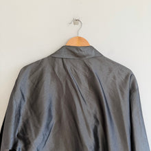Load image into Gallery viewer, Dosa Silk Long Sleeve Collared Chest Pockets Button Up Shirt Gray
