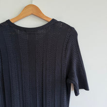 Load image into Gallery viewer, Hugo Boss Frizana Fitted Knit Jumper Short Sleeve Crewneck Dress Black M NWT
