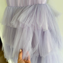 Load image into Gallery viewer, Tulleen Farvue Sleeveless Tiered Tulle Midi Dress Purple 14Y NWT
