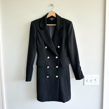 Load image into Gallery viewer, Lulus Captain&#39;s Blog Double-Breasted Notch Lapel Outdoor Pea Coat Black S
