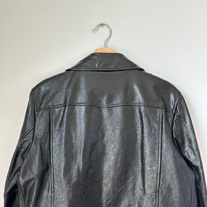 Elie Tahari Jacalyn Patent Leather Moto Jacket Black L