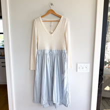 Load image into Gallery viewer, Anthropologie Daily Practice Twofer V-Neck Midi Dress White Blue M NWT
