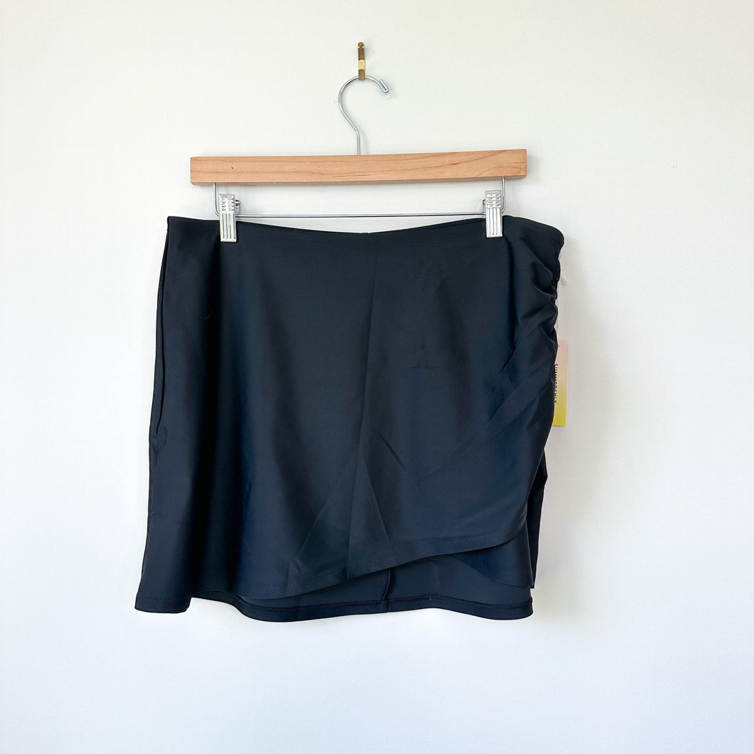 Summersalt The Ruched Swim Skirt Black L NWT