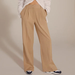 Favorite Daughter The Petite Favorite Pant Pleated Wide Leg Pants Beige 8 NWT