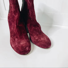 Load image into Gallery viewer, Rag &amp; Bone Agnes Velvet Suede Chelsea Booties in Red $575
