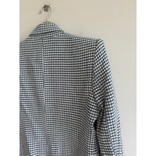 Load image into Gallery viewer, Zara Houndstooth Double-Breasted Long Sleeve Blazer Blue White L
