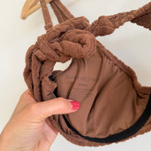 Load image into Gallery viewer, Somerfield Swim Navagio Textured Underwire Tie Back Bikini Top Mocha M
