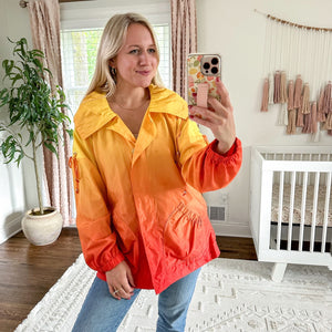 ST. JOHN SoCa Ombré Foldover Windbreaker Jacket Orange