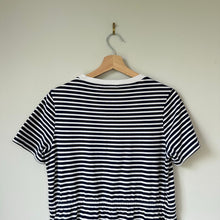 Load image into Gallery viewer, Draper James Tie Waist T-Shirt Dress in Nautical Stripe Navy White S
