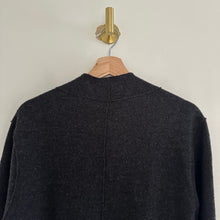 Load image into Gallery viewer, Eileen Fisher Merino Wool Asymmetric Zip Coat Jacket in Charcoal
