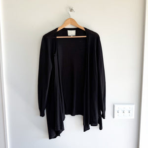 3.1 Phillip Lim Merino Wool Knit Open-Front Long Sleeve Cardigan Sweater Black M