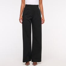 Load image into Gallery viewer, Abercrombie &amp; Fitch Sloane Tailored High Rise Pleated Wide Leg Pants Black 25
